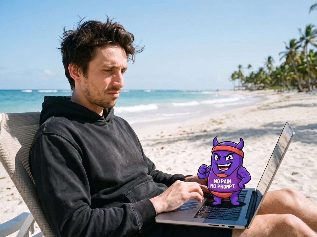 Laptop on a beach. I sat on the keyboard.